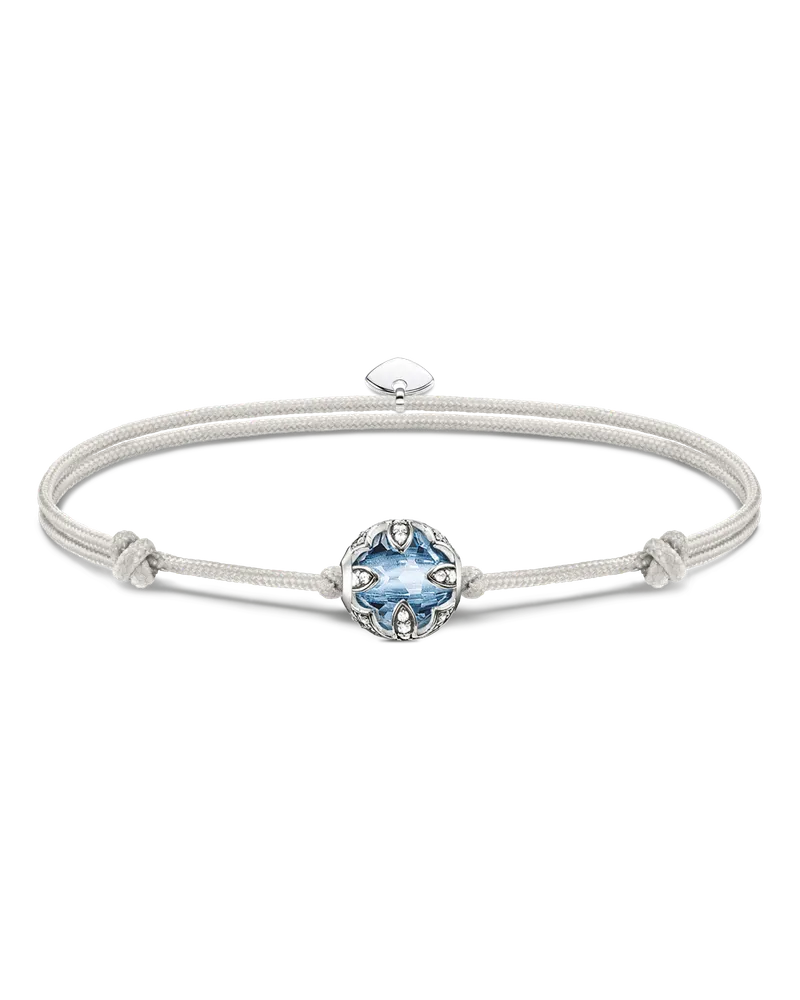 Thomas Sabo Damen Armband Karma Secret mit blauem synthetischen Spinell Bead, Sterlingsilber, Karma Beads Beige