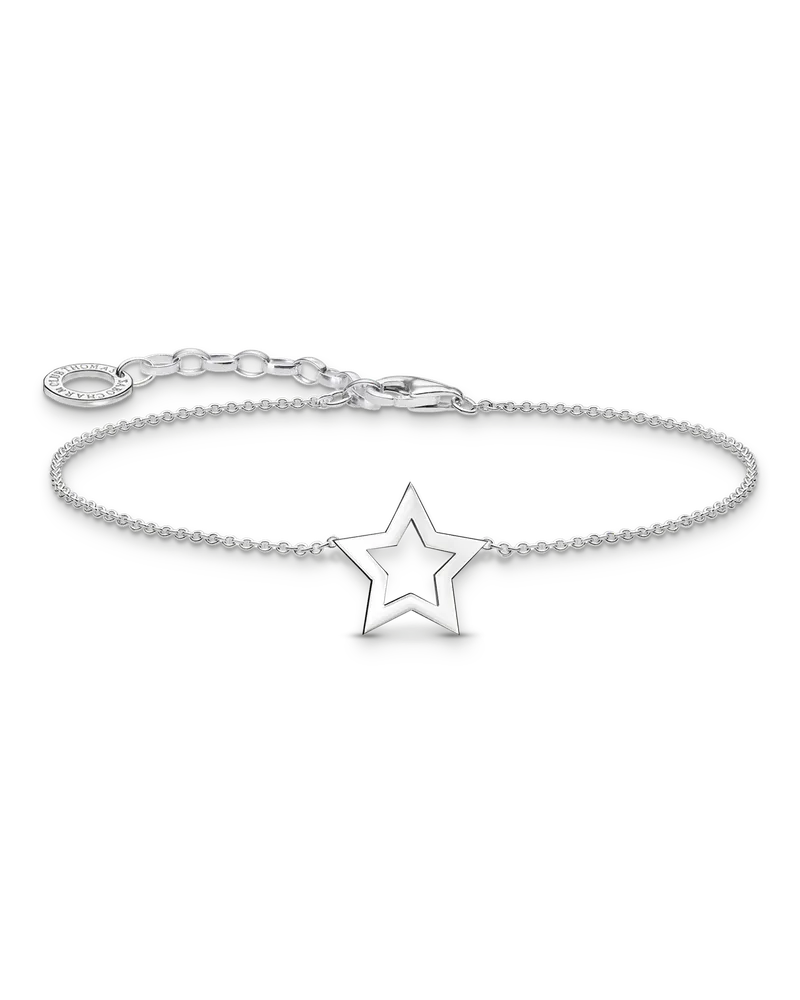 Thomas Sabo Damen Armband mit Stern-Anhänger Silber, Sterlingsilber, Charming Collection Silberfarben