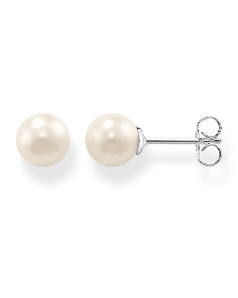 Thomas Sabo Damen Ohrstecker Perle silber, Sterlingsilber Silberfarben
