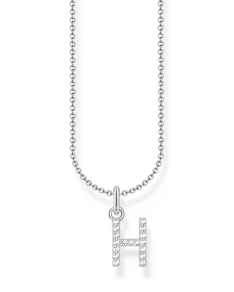 Thomas Sabo Damen Kette mit Buchstaben-Anhänger H Silber, Sterlingsilber, Charming Collection Silberfarben