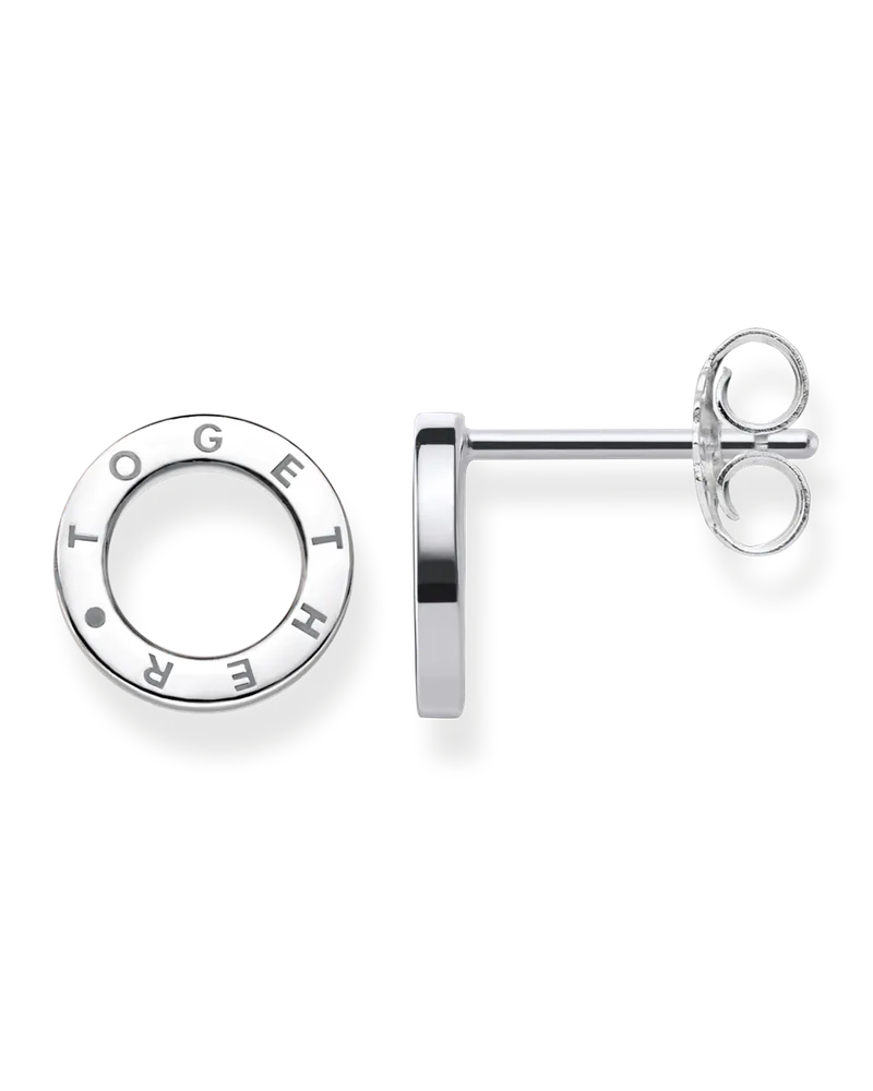 Thomas Sabo Damen Ohrstecker Kreise Together, Sterlingsilber Silberfarben