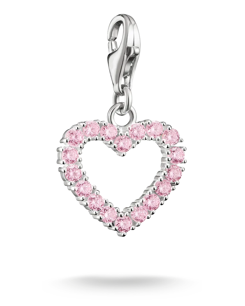 Thomas Sabo Damen Charm-Anhänger Pink Heart Original Silber, Sterlingsilber, Charm Club Collection Pink