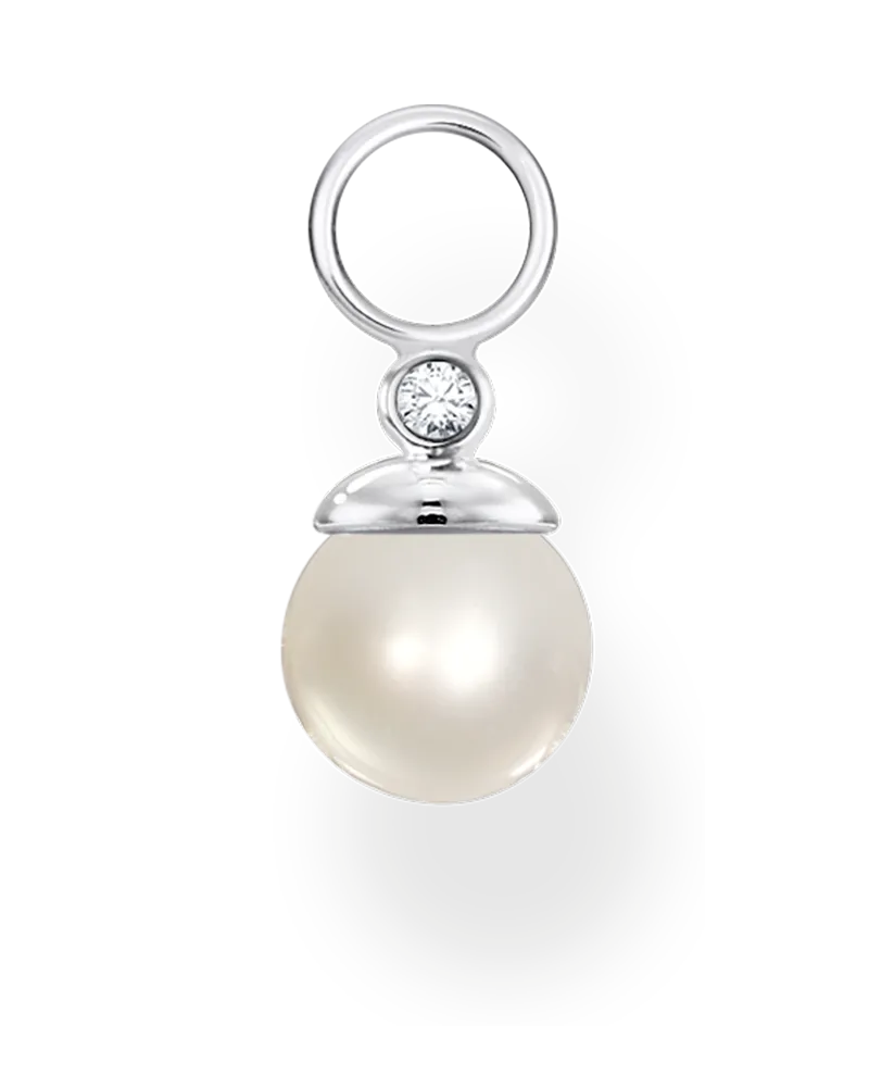 Thomas Sabo Damen Einzel Ohrring Anhänger Perle, Sterlingsilber, Charming Collection Silberfarben