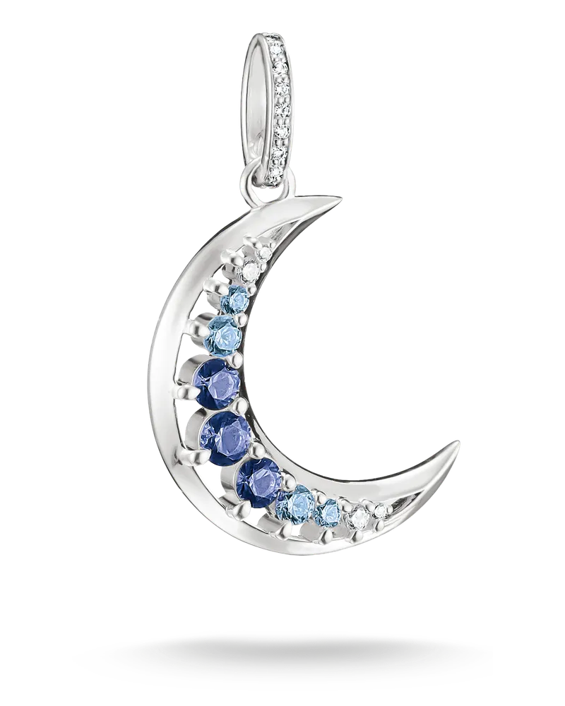 Thomas Sabo Anhänger Mond mit blauen Steinen blau PE1020-166-1 Blau
