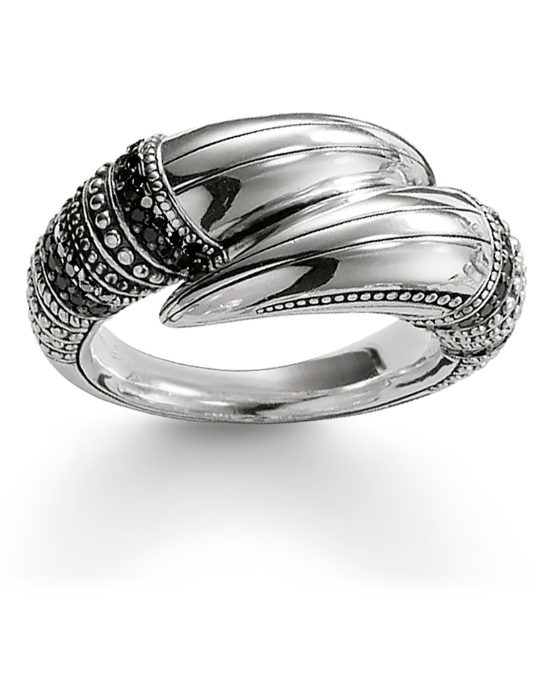 Thomas Sabo Herren Ring Kralle, Sterlingsilber Schwarz