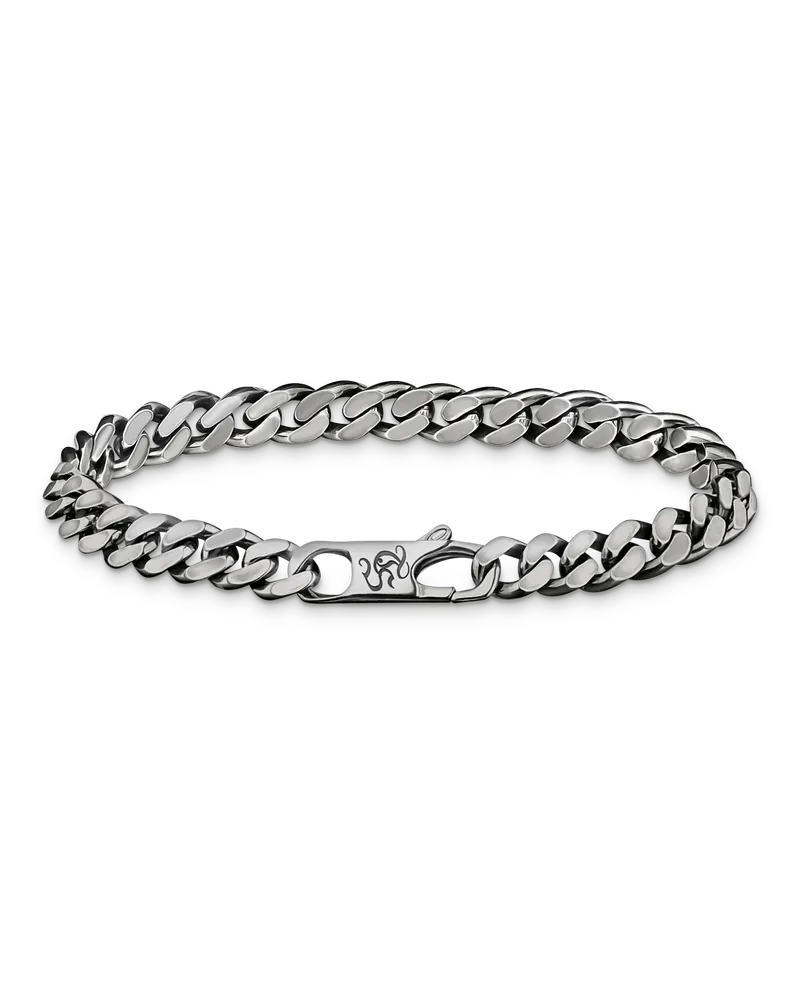 Thomas Sabo Herren Panzerarmband 6,9 mm Silber, Sterlingsilber geschwärzt Silberfarben