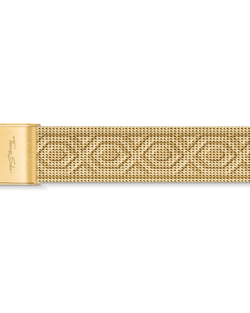 Thomas Sabo Damen Edelstahlarmband 16mm Gold, Edelstahl Gelbgoldfarben