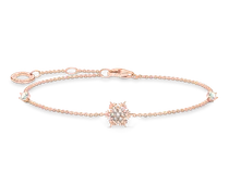 Armband Schneeflocke mit weißen Steinen roségold