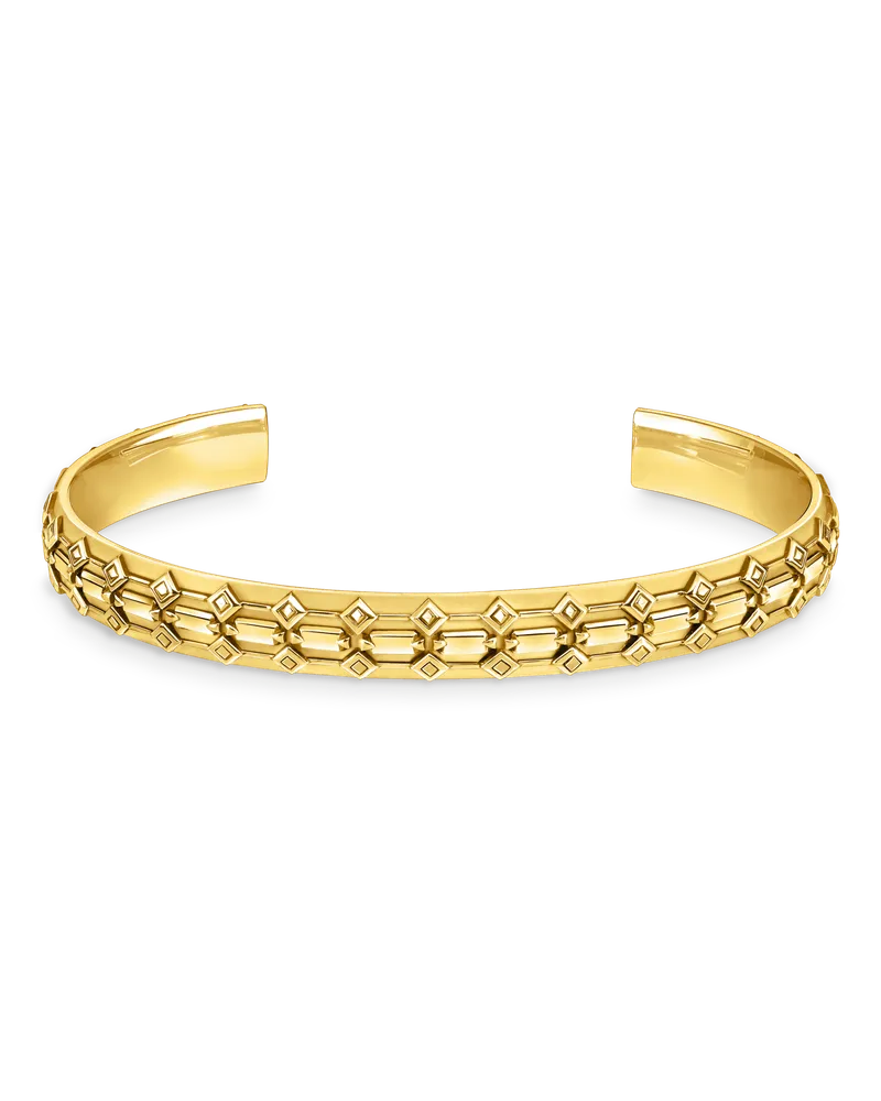 Thomas Sabo Herren Armreif Krokodilpanzer breit vergoldet, Sterlingsilber Gelbgold vergoldet Gelbgoldfarben