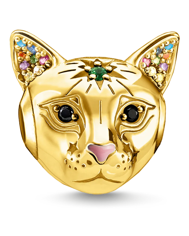 Thomas Sabo Bead Katze gold Blau