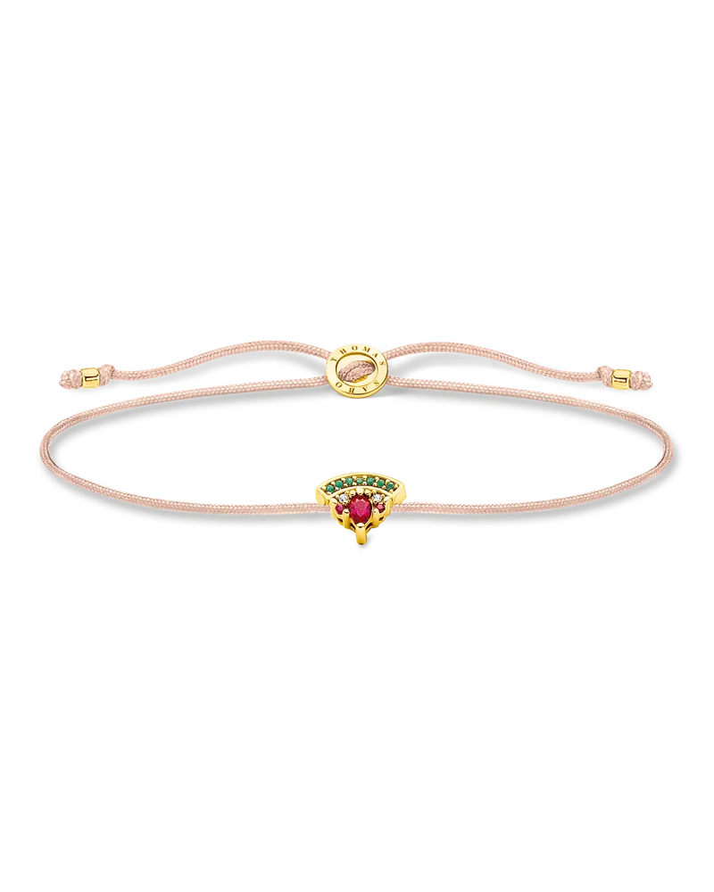 Thomas Sabo Damen Armband Little Secret Wassermelone gold, 925 Sterlingsilber vergoldet Gelbgold/ Glas-Keramik Stein/ synthetischer Korund/ Zirkonia, Charming Collection Beige