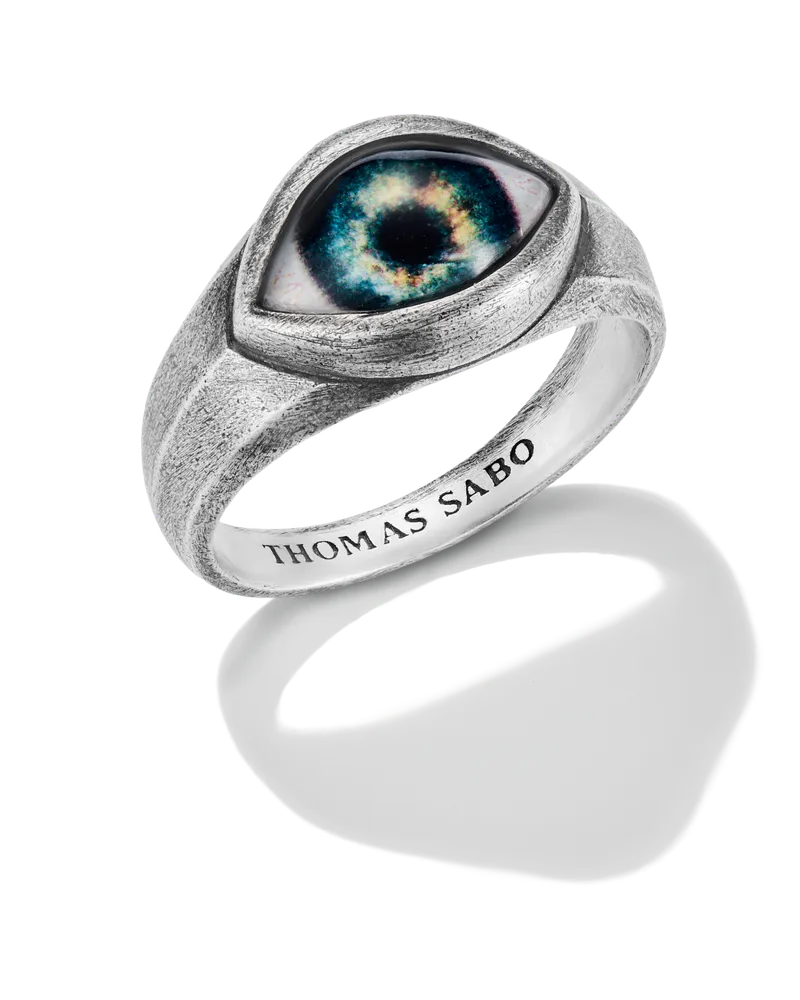 Thomas Sabo Herren Ring Auge Rebel Eye Rebel Icons Silber, Sterlingsilber Mehrfarbige