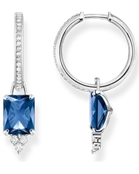 Thomas Sabo Creolen mit blauen und weißen Steinen Silber Dunkelblau