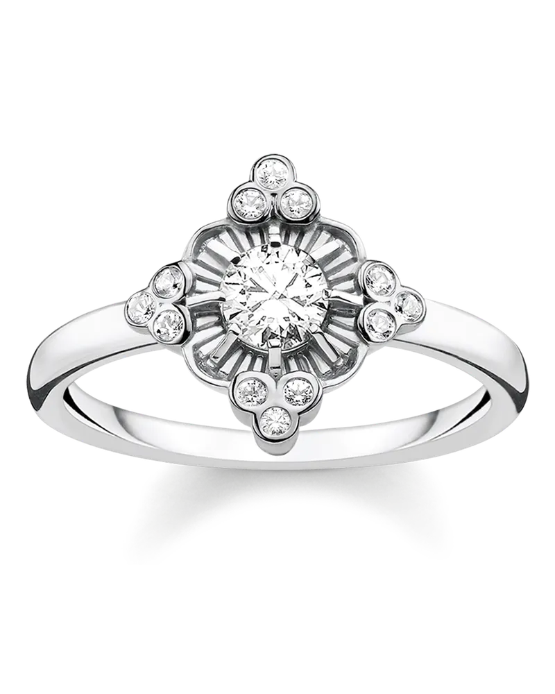 Thomas Sabo Damen Ring Royalty weiß, Sterlingsilber Silberfarben