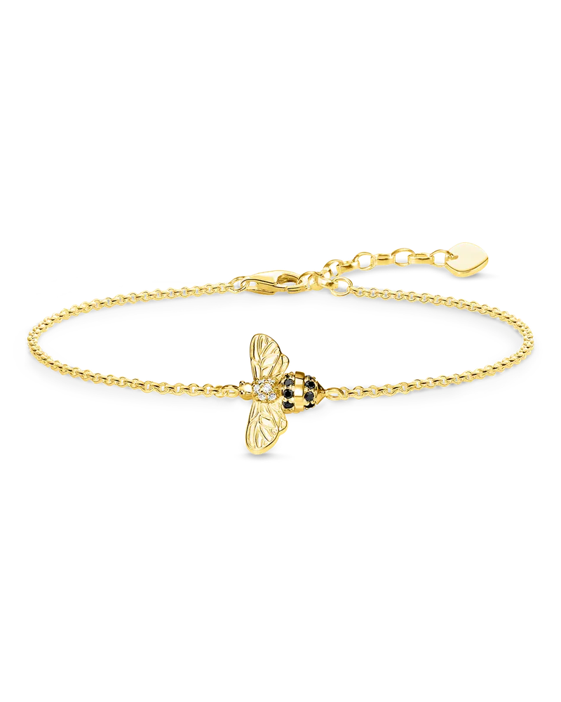 Thomas Sabo Damen Armband Biene, Sterlingsilber Gelbgold vergoldet Gelbgoldfarben