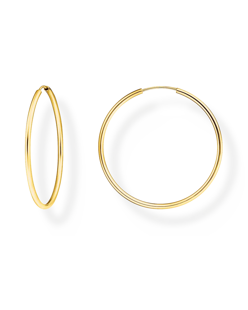 Thomas Sabo Damen Creolen mittelgroß vergoldet, Sterlingsilber Gelbgold vergoldet Gelbgoldfarben