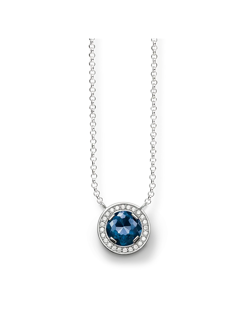 Thomas Sabo Damen Collier Light of Luna dunkelblau, Sterlingsilber Dunkelblau