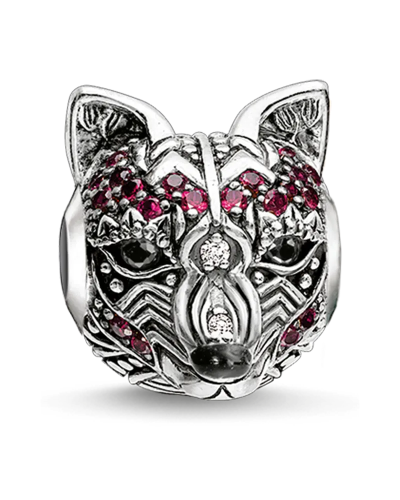 Thomas Sabo Damen Bead Fuchs, Sterlingsilber, Karma Beads Rot