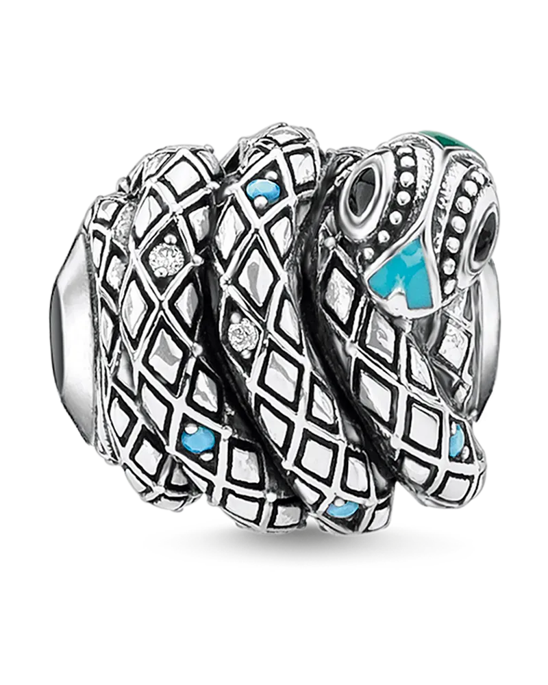 Thomas Sabo Herren Bead Schlange, Sterlingsilber Grün