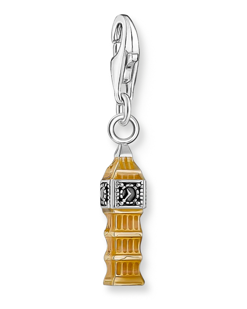Thomas Sabo Damen Charm-Anhänger LONDON Big Ben Silber, Sterlingsilber, Charm Club Collection Beige