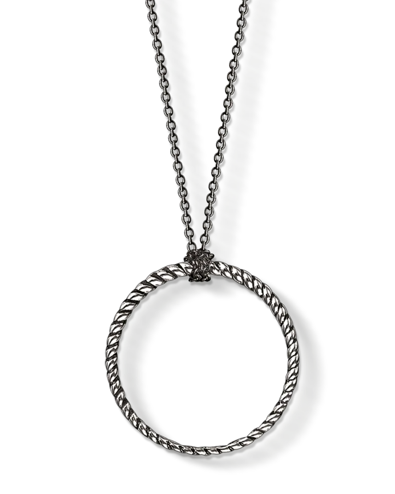 Thomas Sabo Herren Charm-Kette Kreis groß, Sterlingsilber geschwärzt, Charm Club Collection Silberfarben