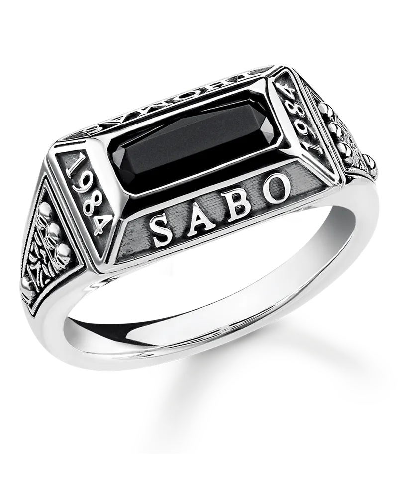 Thomas Sabo Herren Ring College Ring, Sterlingsilber Schwarz