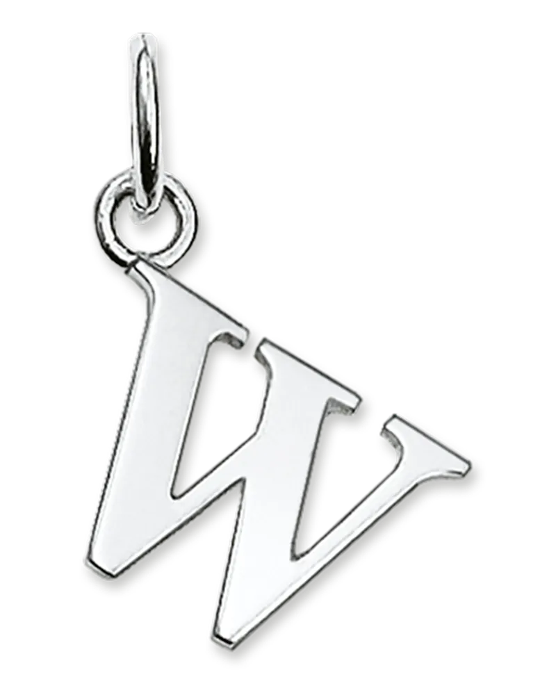 Thomas Sabo Herren Anhänger Buchstabe W, Sterlingsilber Silberfarben