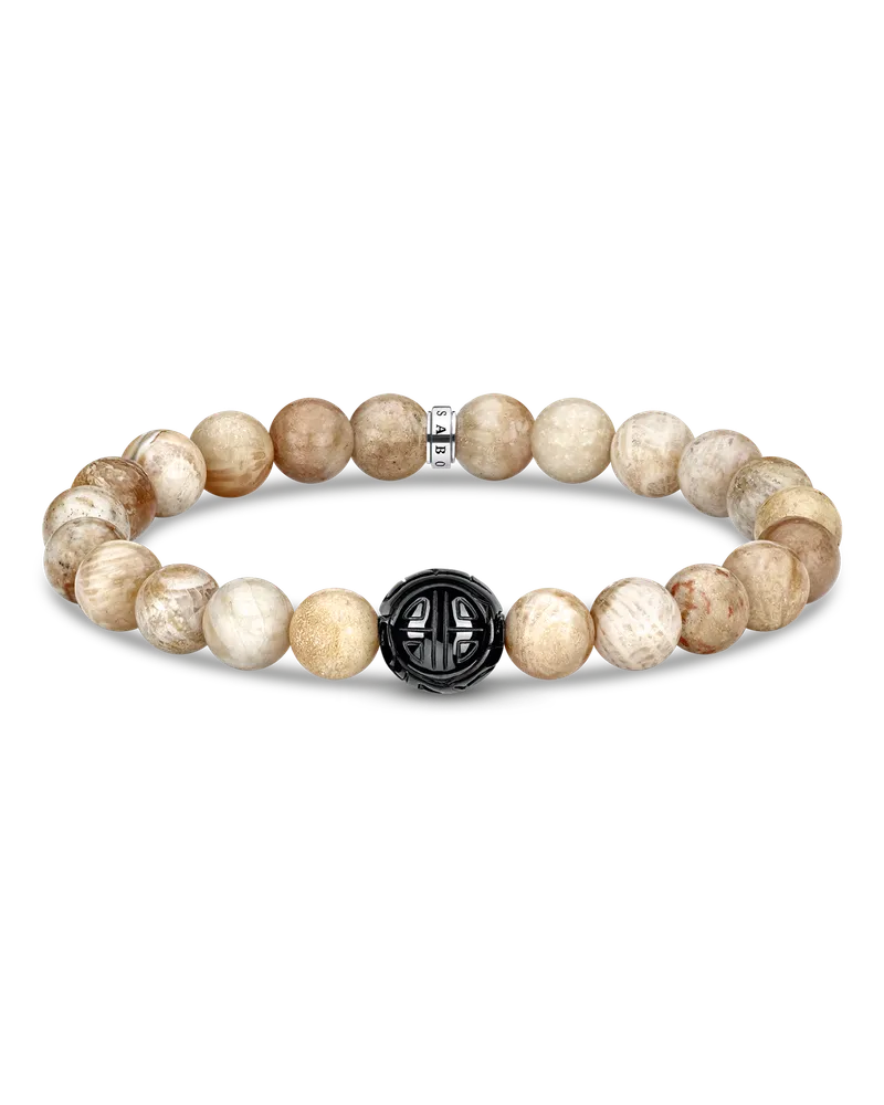 Thomas Sabo Herren Armband beige, Sterlingsilber geschwärzt Braun