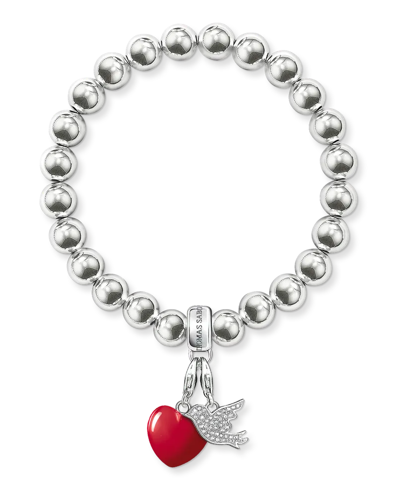 Thomas Sabo Damen Armband, Sterlingsilber, Charm Club Collection Rot