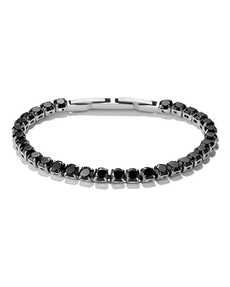 Thomas Sabo Tennisarmband mit schwarzem Zirkonia schwarz A2259-S01-11-L22V Edelstahlfarben