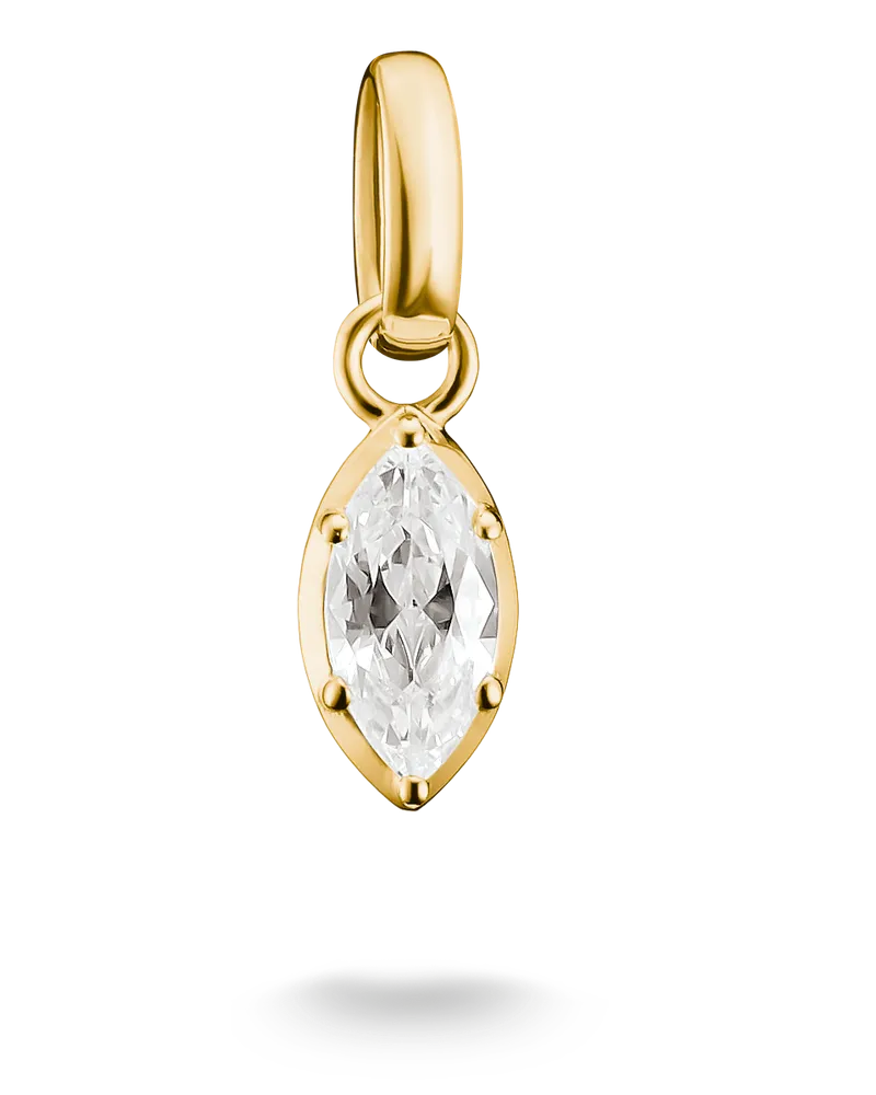 Thomas Sabo Charm Geburtsstein April – Connect weiß CC1332-M01-14 Gelbgoldfarben