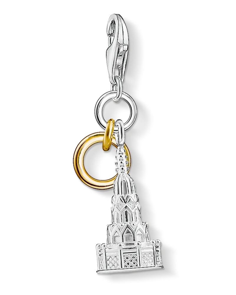 Thomas Sabo Damen Charm-Anhänger Nürnberger Brunnen, Sterlingsilber Gelbgold vergoldet, Charm Club Collection Gelbgoldfarben