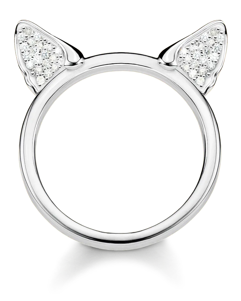 Thomas Sabo Damen Ring Katzenohren silber, Sterlingsilber Silberfarben