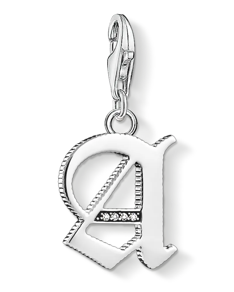Thomas Sabo Herren Charm-Anhänger Buchstabe A silber, Sterlingsilber, Charm Club Collection Silberfarben
