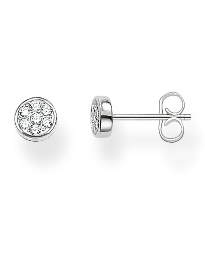 Thomas Sabo Damen Ohrstecker Sparkling Circles, Sterlingsilber Silberfarben