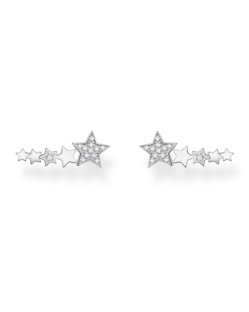 Thomas Sabo Damen Ohrringe Ear Climber Sterne, Sterlingsilber, Charming Collection Silberfarben