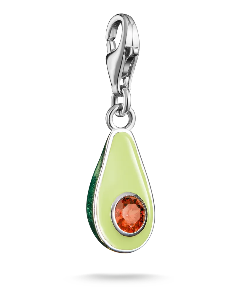 Thomas Sabo Damen Charm-Anhänger Avocado Silber, Sterlingsilber, Charm Club Collection Braun