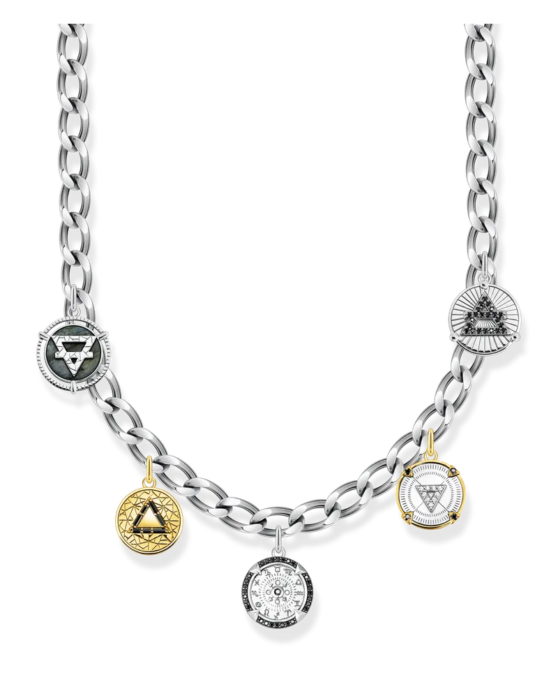 Thomas Sabo Herren Kette mit Coins Elements of Nature Silber, Sterlingsilber Gelbgold vergoldet Gelbgoldfarben