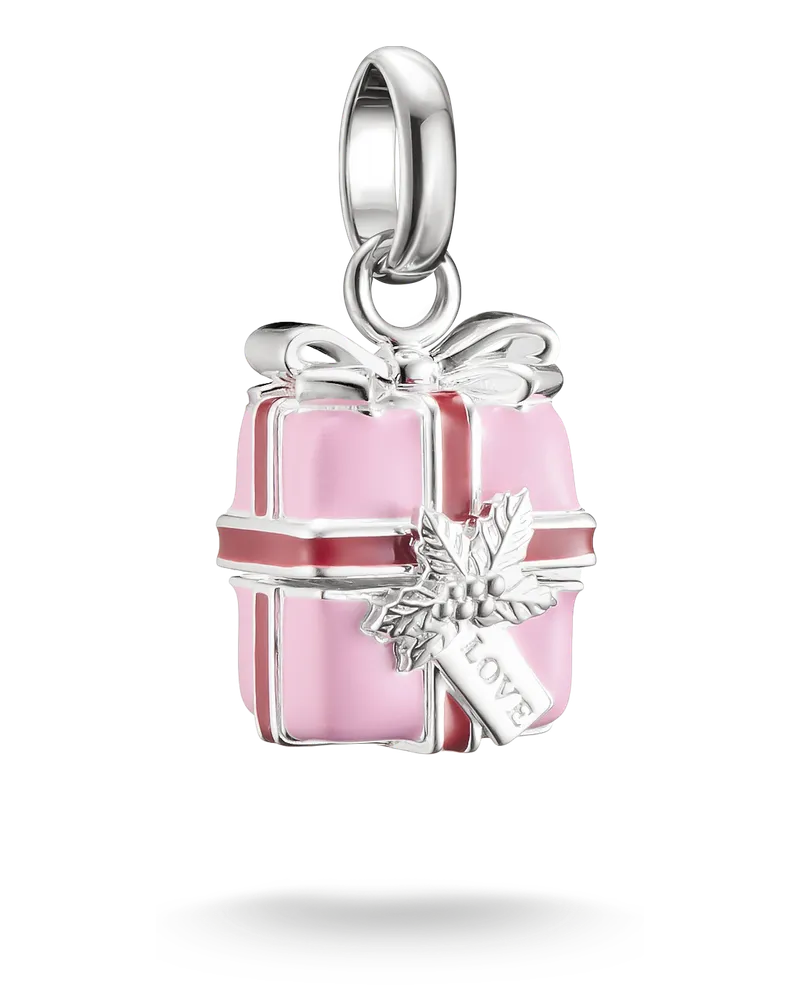 Thomas Sabo Damen Charm-Anhänger Geschenk Pink Connect Silber, Sterlingsilber, Charm Club Collection Pink