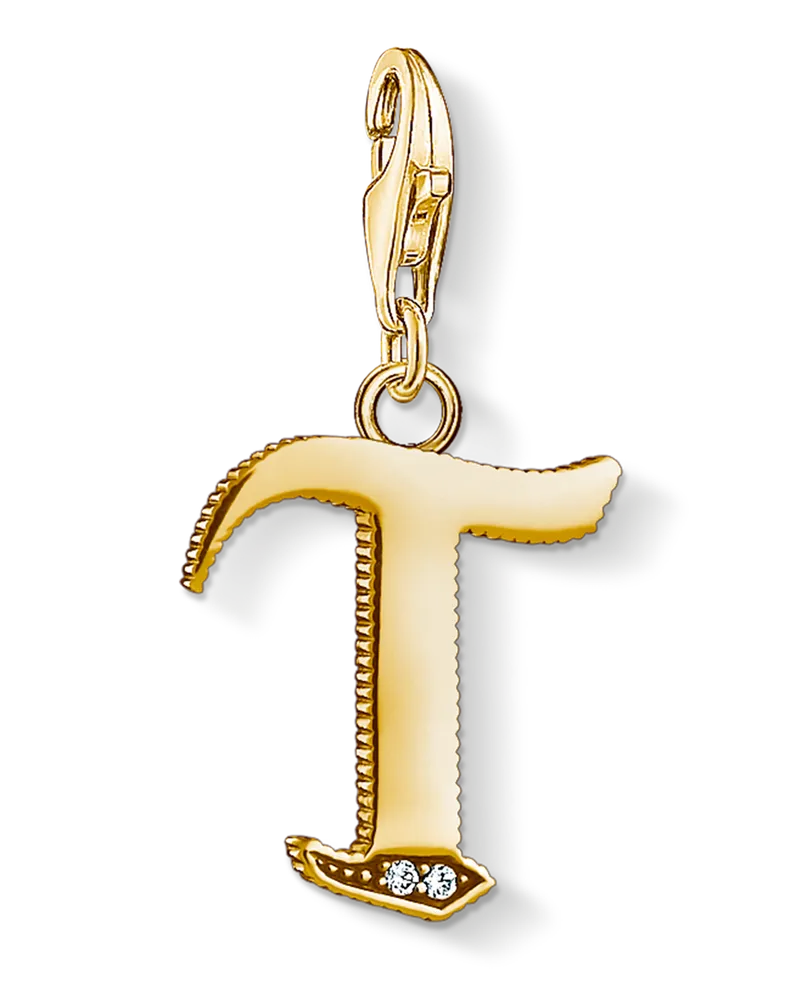 Thomas Sabo Charm-Anhänger Buchstabe T gold Gelbgoldfarben