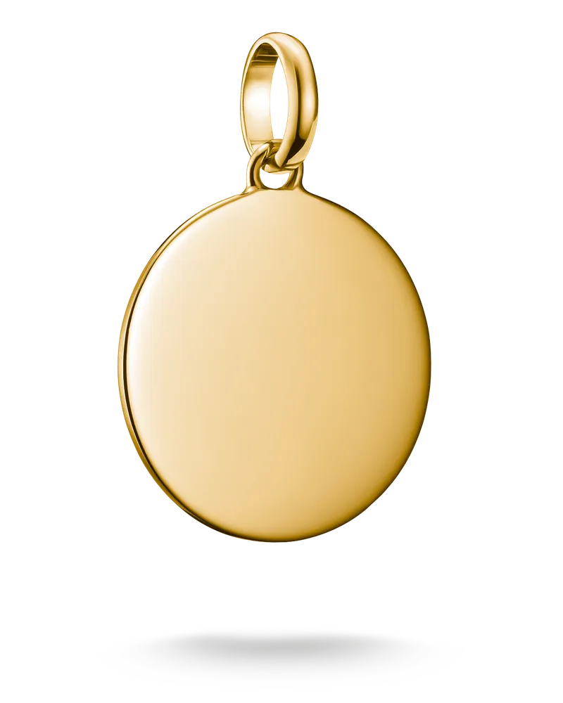 Thomas Sabo Damen Charm-Anhänger Coin groß Connect vergoldet mit Gravur, Sterlingsilber Gelbgold vergoldet Gelbgoldfarben