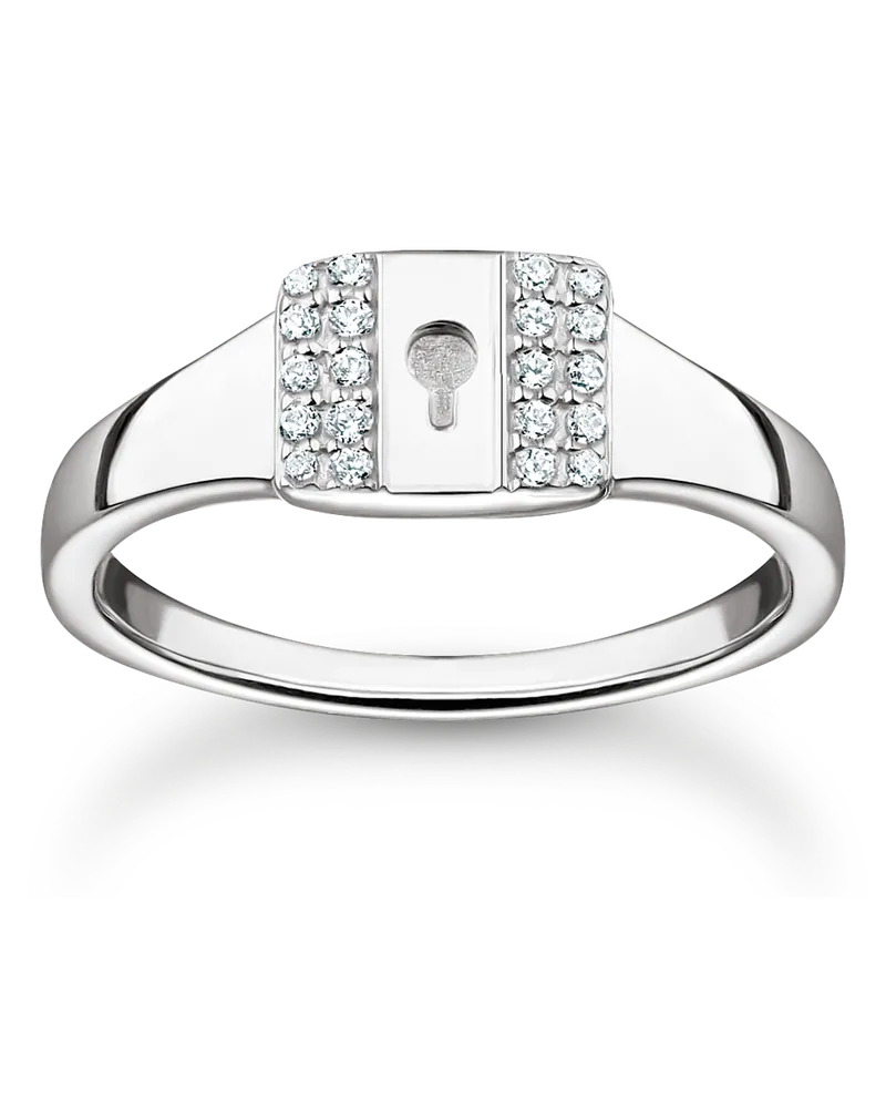 Thomas Sabo Damen Ring Schloss silber, Sterlingsilber, Charming Collection Silberfarben