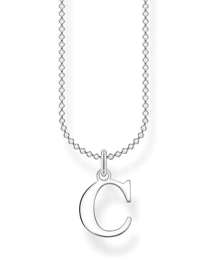 Thomas Sabo Damen Kette Buchstabe C, Sterlingsilber, Charming Collection Silberfarben