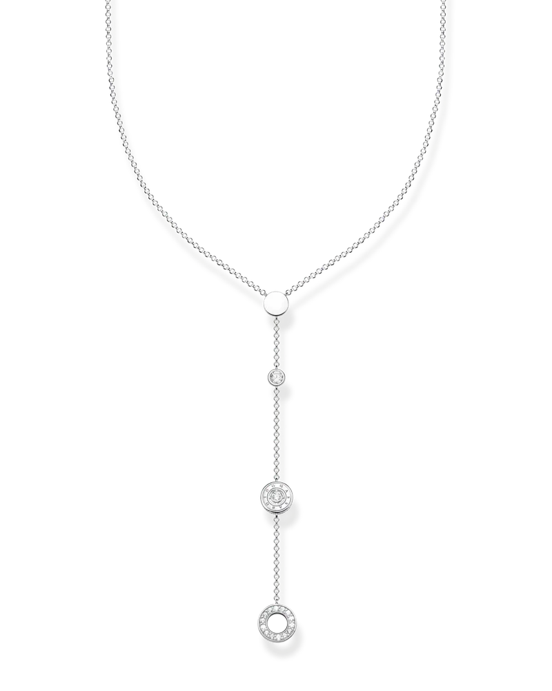 Thomas Sabo Damen Kette Kreise mit weißen Steinen Silber, Sterlingsilber Silberfarben