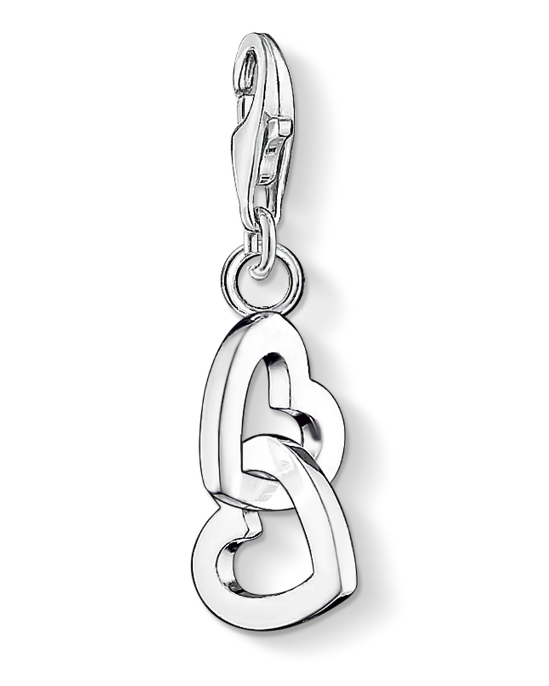 Thomas Sabo Damen Charm-Anhänger Herzen, Sterlingsilber, Charm Club Collection Silberfarben