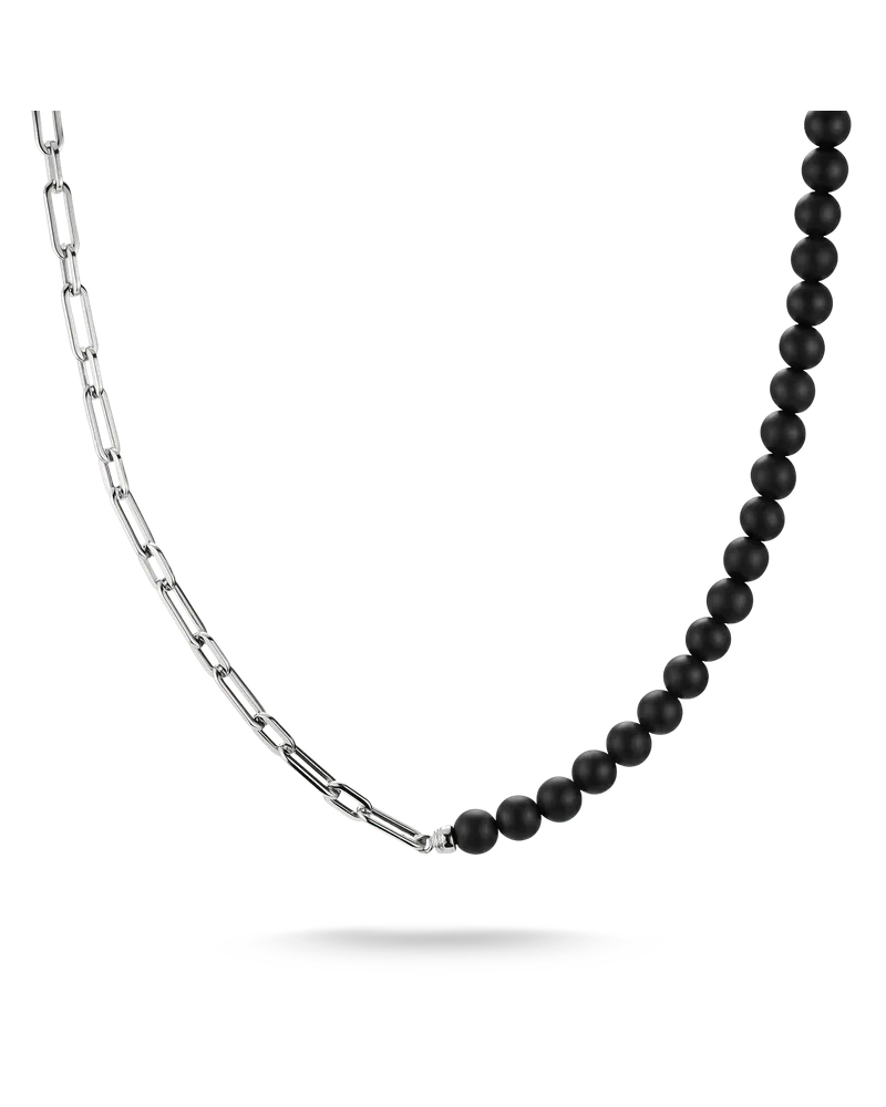 Thomas Sabo Kette mit Obsidian Beads schwarz KE2403-S01-11-L55 Edelstahlfarben