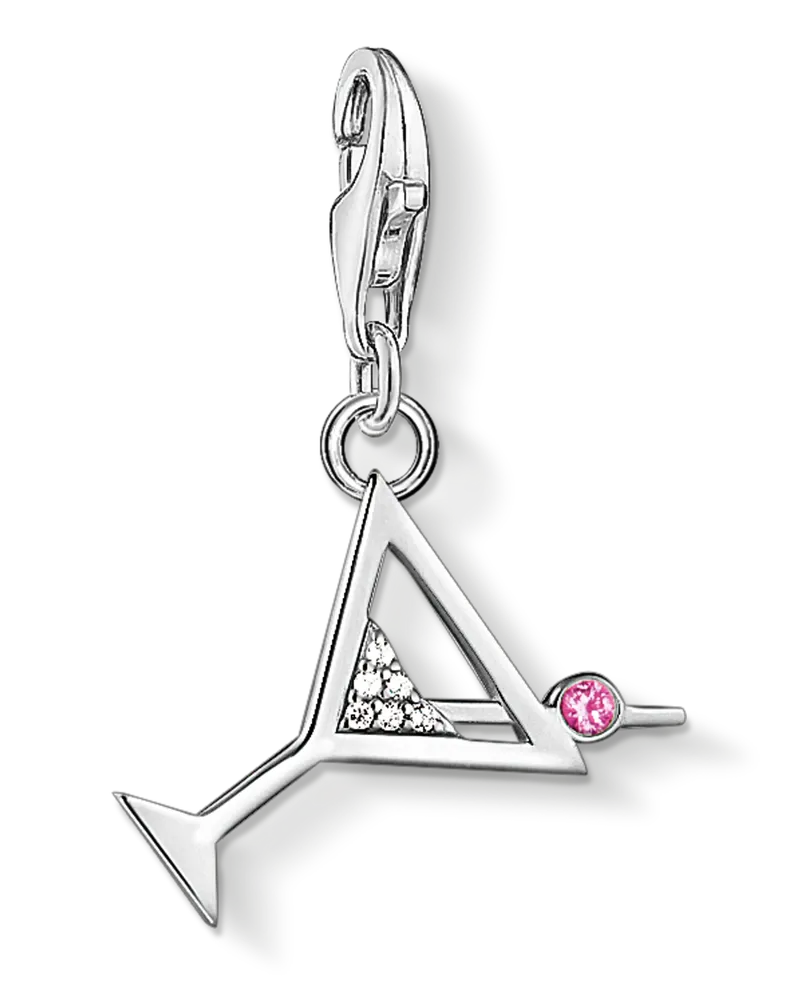 Thomas Sabo Damen Charm-Anhänger Cocktail, Sterlingsilber, Charm Club Collection Rot