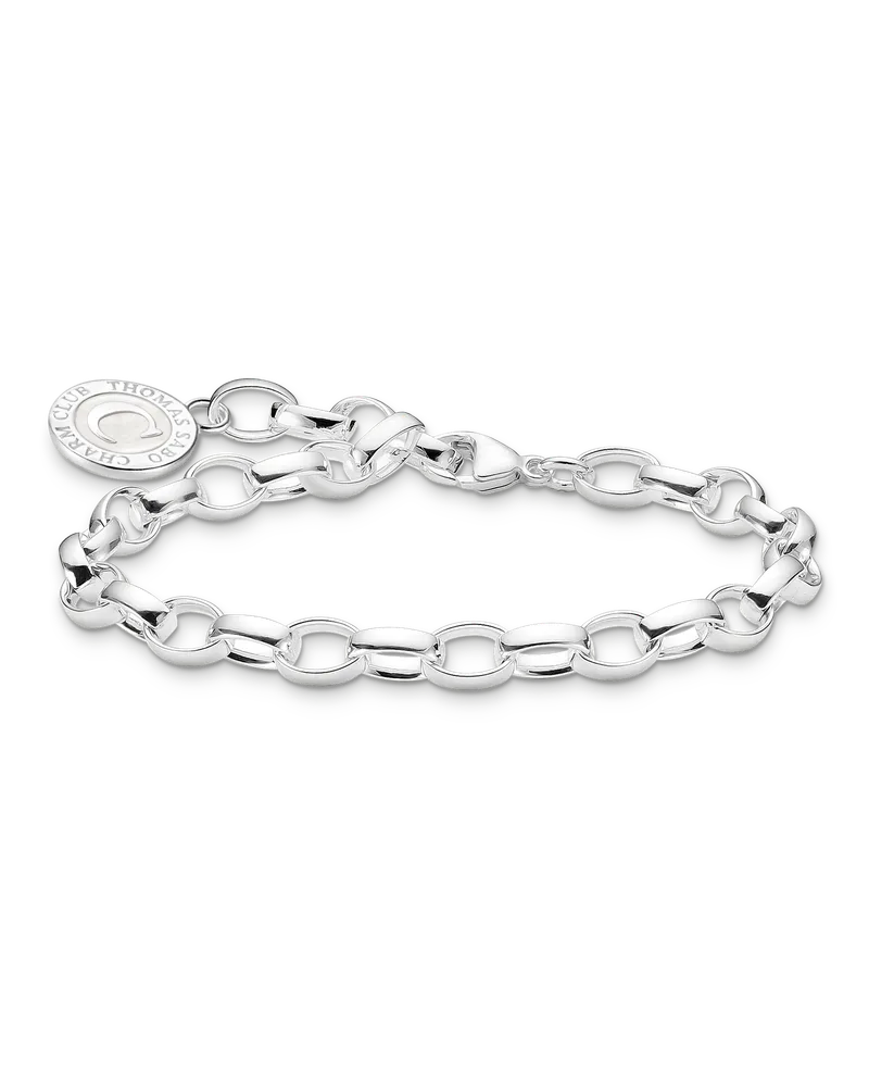 Thomas Sabo Damen Charm-Armband mit weißem Coin Silber, Sterlingsilber, Charm Club Collection Silberfarben