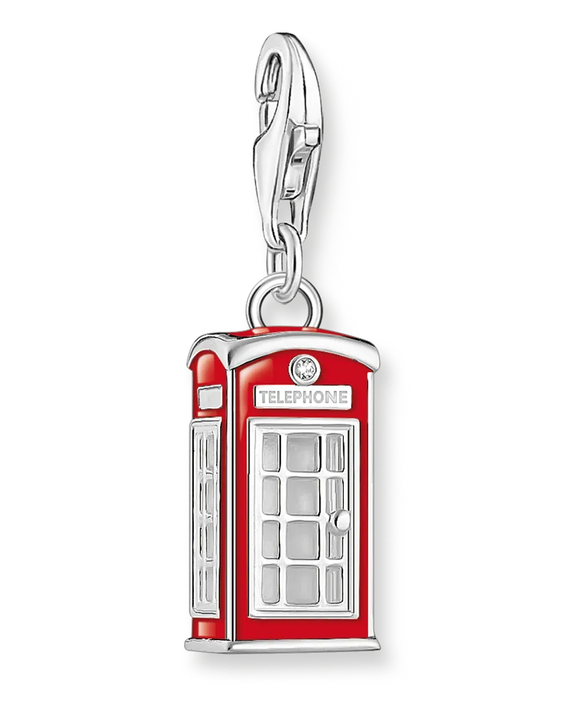 Thomas Sabo Charm-Anhänger rotes LONDON Telefonhäuschen Silber Rot