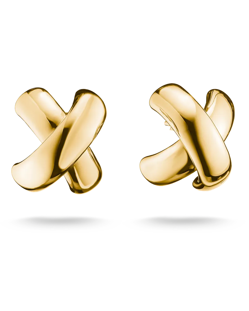 Thomas Sabo Damen Ohrringe in Kreuzform, M01 Gelbgoldfarben